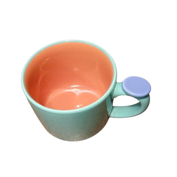 Lindt-Stymeist Colorways Thumbprint Coffee Cup Mug Pastel Green Salmon Blue 8oz - Picture 2 of 3